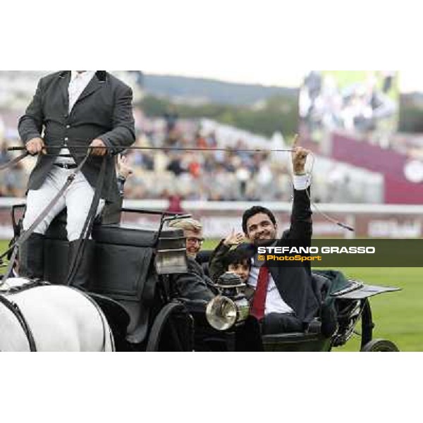 Thierry Jarnet and Treve win the Qatar Prix de l\'Arc de Triomphe Paris,Longchamp racecourse,6th oct,2013 ph.Stefano Grasso