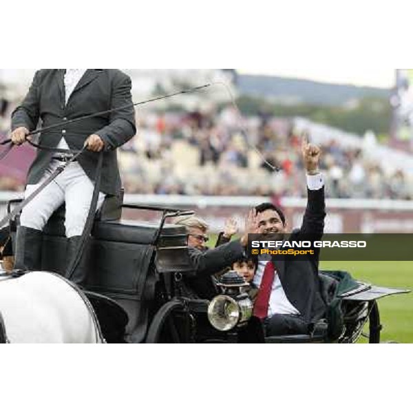 Thierry Jarnet and Treve win the Qatar Prix de l\'Arc de Triomphe Paris,Longchamp racecourse,6th oct,2013 ph.Stefano Grasso