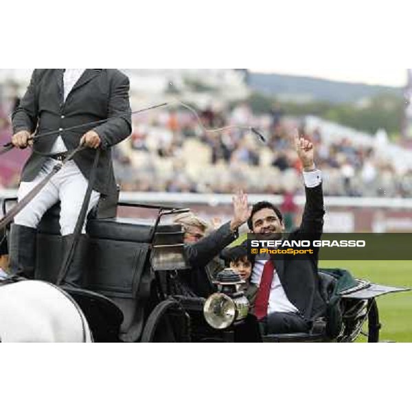 Thierry Jarnet and Treve win the Qatar Prix de l\'Arc de Triomphe Paris,Longchamp racecourse,6th oct,2013 ph.Stefano Grasso