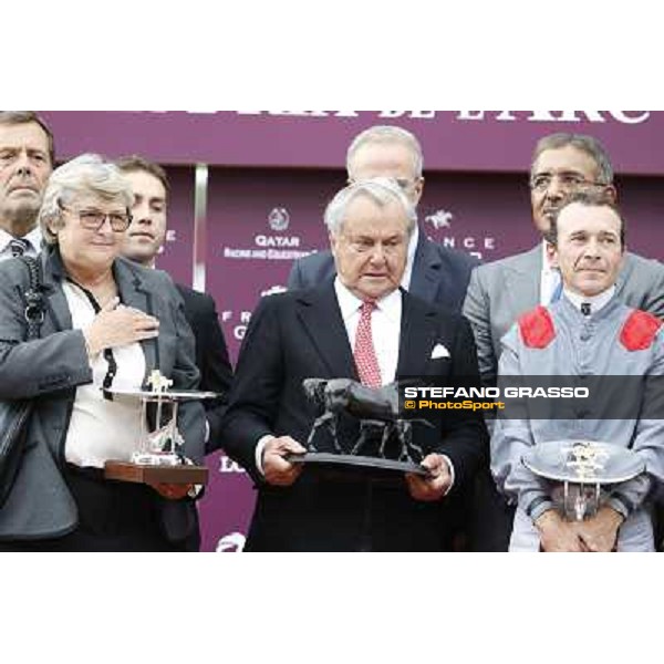 Thierry Jarnet and Treve win the Qatar Prix de l\'Arc de Triomphe Paris,Longchamp racecourse,6th oct,2013 ph.Stefano Grasso