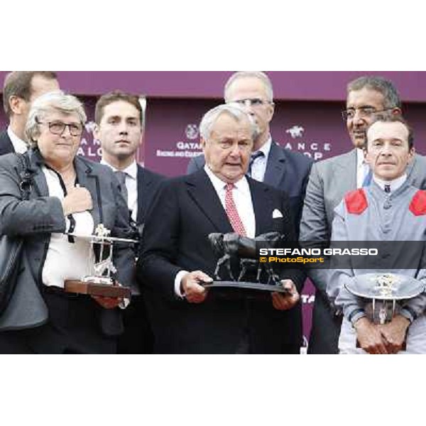 Thierry Jarnet and Treve win the Qatar Prix de l\'Arc de Triomphe Paris,Longchamp racecourse,6th oct,2013 ph.Stefano Grasso