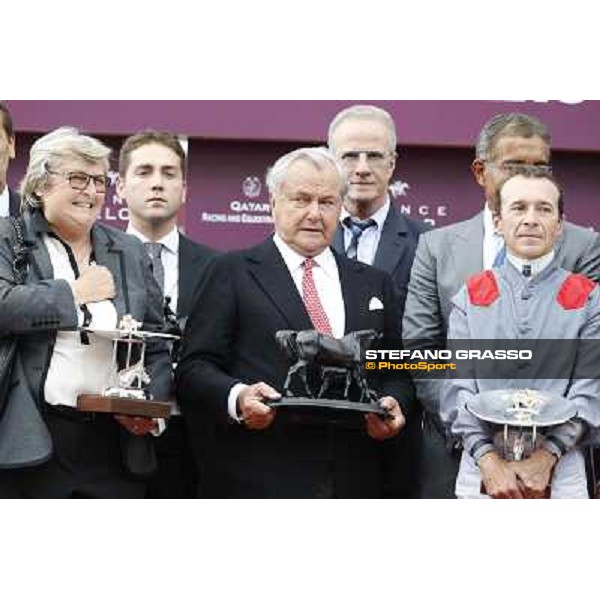 Thierry Jarnet and Treve win the Qatar Prix de l\'Arc de Triomphe Paris,Longchamp racecourse,6th oct,2013 ph.Stefano Grasso