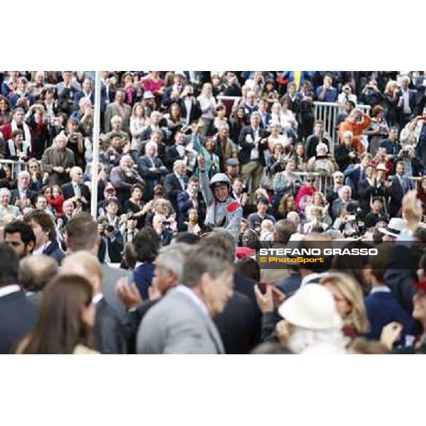 Thierry Jarnet and Treve win the Qatar Prix de l\'Arc de Triomphe Paris,Longchamp racecourse,6th oct,2013 ph.Stefano Grasso