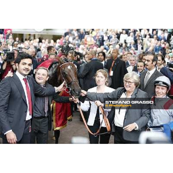 Thierry Jarnet and Treve win the Qatar Prix de l\'Arc de Triomphe Paris,Longchamp racecourse,6th oct,2013 ph.Stefano Grasso
