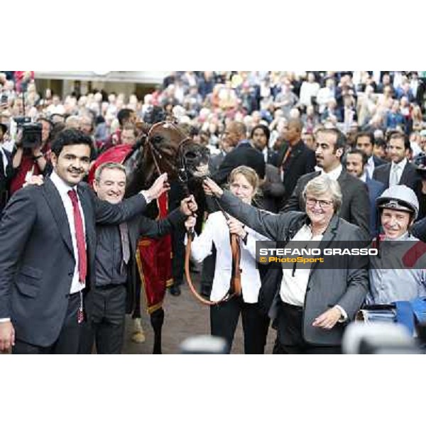 Thierry Jarnet and Treve win the Qatar Prix de l\'Arc de Triomphe Paris,Longchamp racecourse,6th oct,2013 ph.Stefano Grasso