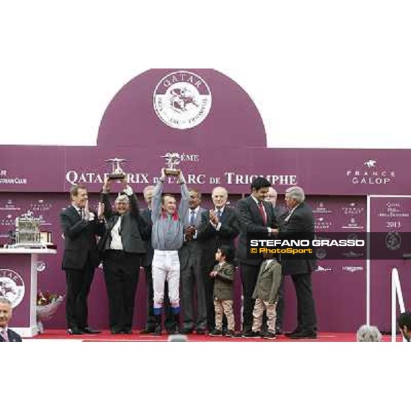 Thierry Jarnet and Treve win the Qatar Prix de l\'Arc de Triomphe Paris,Longchamp racecourse,6th oct,2013 ph.Stefano Grasso