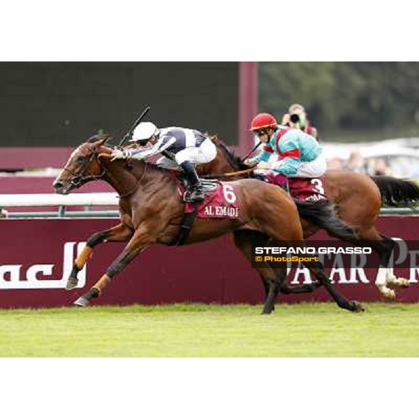 Stephane Pasquier with Karakontie wins the Qatar Prix Jean-Luc Lagardere Paris,Longchamp racecourse,6th oct.2013 ph.Stefano Grasso