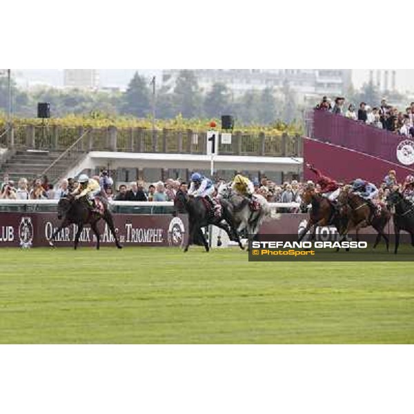F.Prat with Indonesienne wins the Total Prix Marcel Boussac Paris,Longchamp racecourse,6th oct.2013 ph.Stefano Grasso