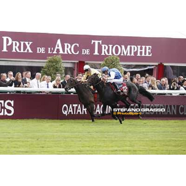 F.Prat with Indonesienne wins the Total Prix Marcel Boussac Paris,Longchamp racecourse,6th oct.2013 ph.Stefano Grasso