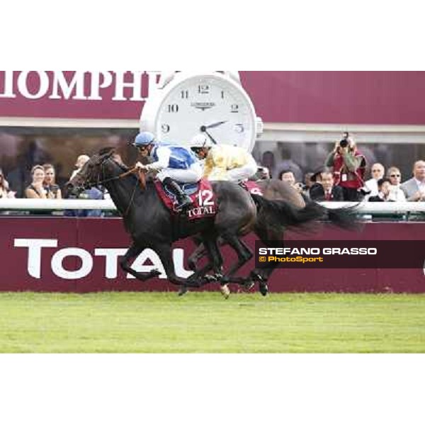 F.Prat with Indonesienne wins the Total Prix Marcel Boussac Paris,Longchamp racecourse,6th oct.2013 ph.Stefano Grasso