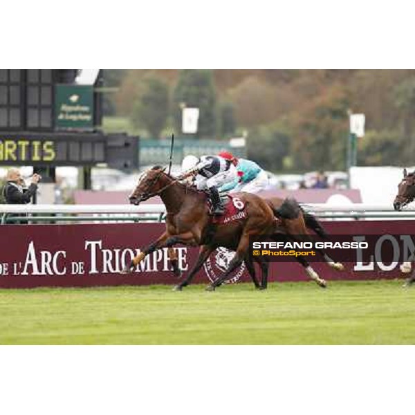 Stephane Pasquier with Karakontie wins the Qatar Prix Jean-Luc Lagardere Paris,Longchamp racecourse,6th oct.2013 ph.Stefano Grasso
