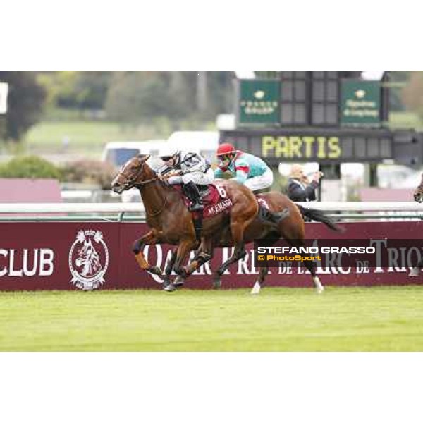 Stephane Pasquier with Karakontie wins the Qatar Prix Jean-Luc Lagardere Paris,Longchamp racecourse,6th oct.2013 ph.Stefano Grasso