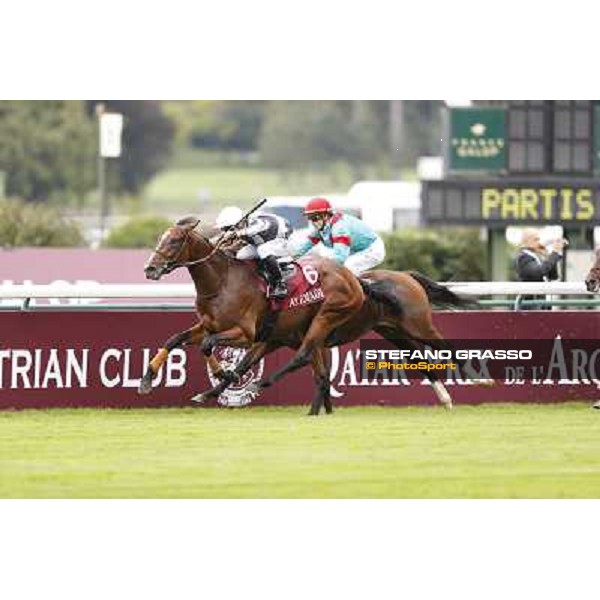 Stephane Pasquier with Karakontie wins the Qatar Prix Jean-Luc Lagardere Paris,Longchamp racecourse,6th oct.2013 ph.Stefano Grasso