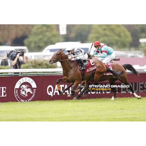 Stephane Pasquier with Karakontie wins the Qatar Prix Jean-Luc Lagardere Paris,Longchamp racecourse,6th oct.2013 ph.Stefano Grasso