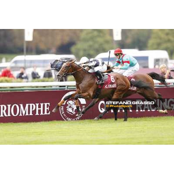 Stephane Pasquier with Karakontie wins the Qatar Prix Jean-Luc Lagardere Paris,Longchamp racecourse,6th oct.2013 ph.Stefano Grasso