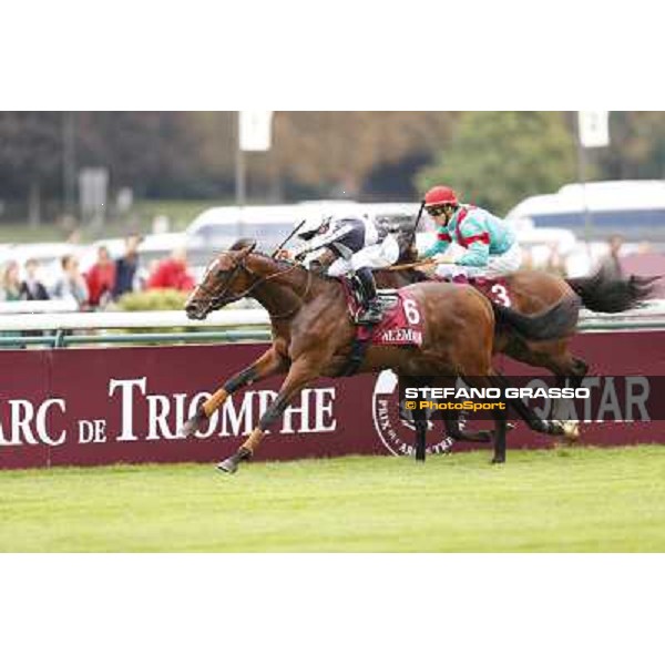 Stephane Pasquier with Karakontie wins the Qatar Prix Jean-Luc Lagardere Paris,Longchamp racecourse,6th oct.2013 ph.Stefano Grasso