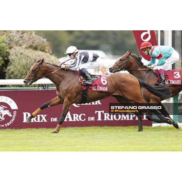 Stephane Pasquier with Karakontie wins the Qatar Prix Jean-Luc Lagardere Paris,Longchamp racecourse,6th oct.2013 ph.Stefano Grasso