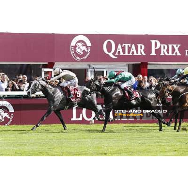 Christophe Soumillon with Dalkala wins the Prix de l\'Opera Longines Paris,Longchamp racecourse,6th oct.2013 ph.Stefano Grasso