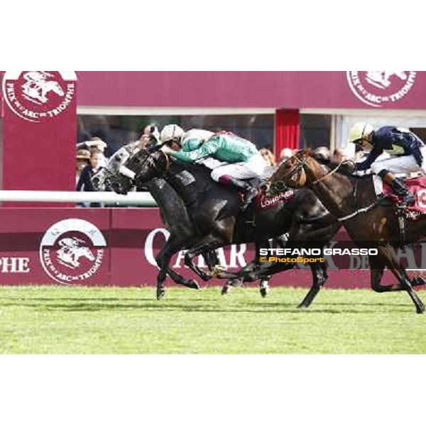 Christophe Soumillon with Dalkala wins the Prix de l\'Opera Longines Paris,Longchamp racecourse,6th oct.2013 ph.Stefano Grasso