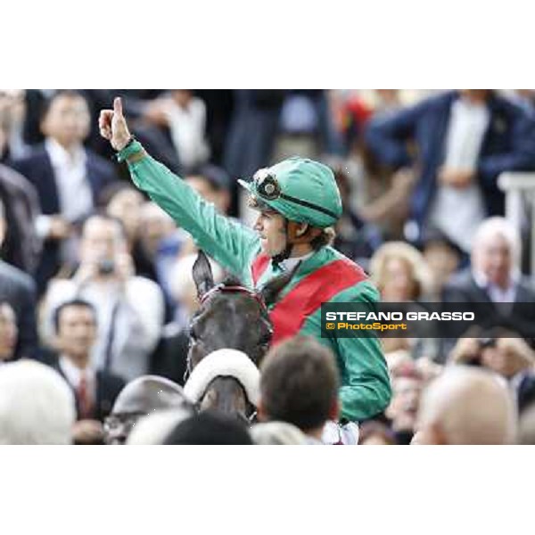 Christophe Soumillon and Dalkala win the Prix de l\'Opera Longines Paris,Longchamp racecourse,6th oct,2013 ph.Stefano Grasso