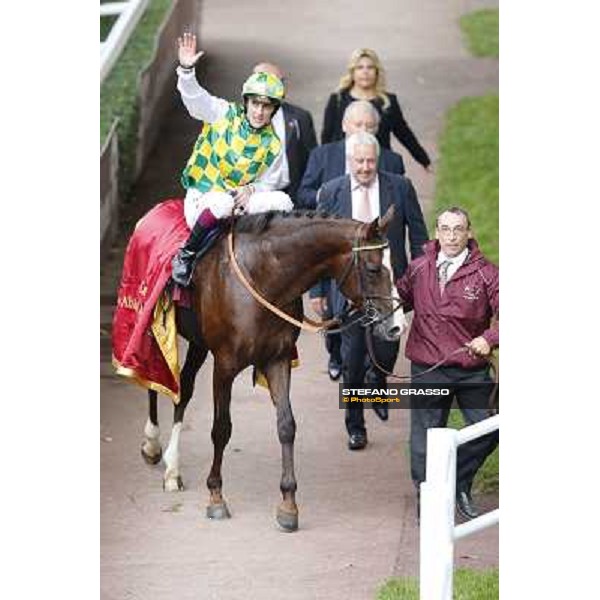 Christophe Soumillon and Mushrae Paris,Longchamp racecourse,6th oct,2013 ph.Stefano Grasso