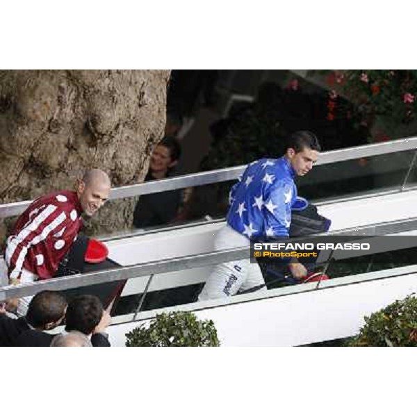Pierantonio Convertino and Umberto Rispoli Paris,Longchamp racecourse,6th oct,2013 ph.Stefano Grasso