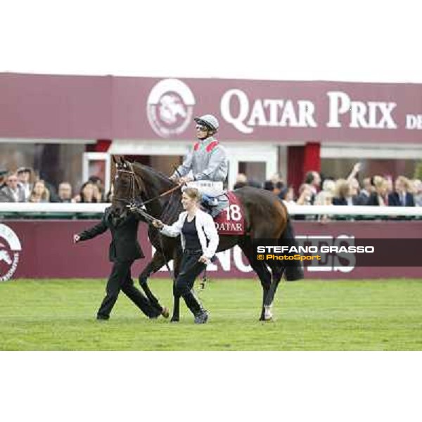 The Parade of the Qatar Prix de l\'Arc de Triomphe - Thierry Jarnet and Treve Paris,Longchamp racecourse,6th oct,2013 ph.Stefano Grasso