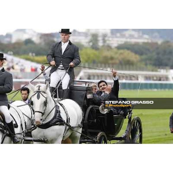 Thierry Jarnet and Treve win the Qatar Prix de l\'Arc de Triomphe Paris,Longchamp racecourse,6th oct,2013 ph.Stefano Grasso