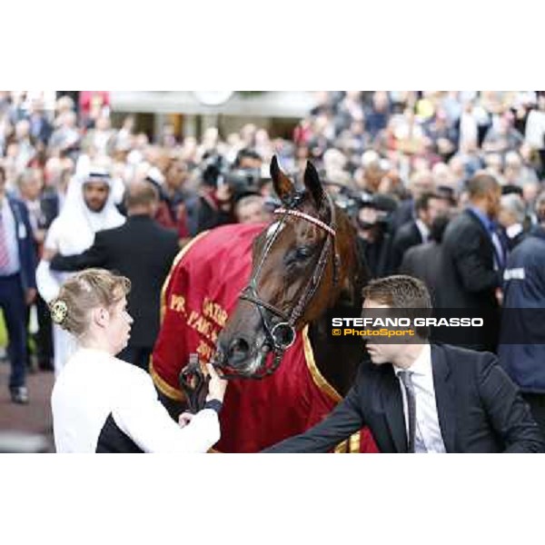 Thierry Jarnet and Treve win the Qatar Prix de l\'Arc de Triomphe Paris,Longchamp racecourse,6th oct,2013 ph.Stefano Grasso