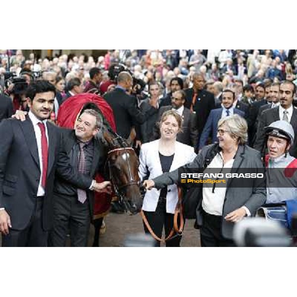 Thierry Jarnet and Treve win the Qatar Prix de l\'Arc de Triomphe Paris,Longchamp racecourse,6th oct,2013 ph.Stefano Grasso