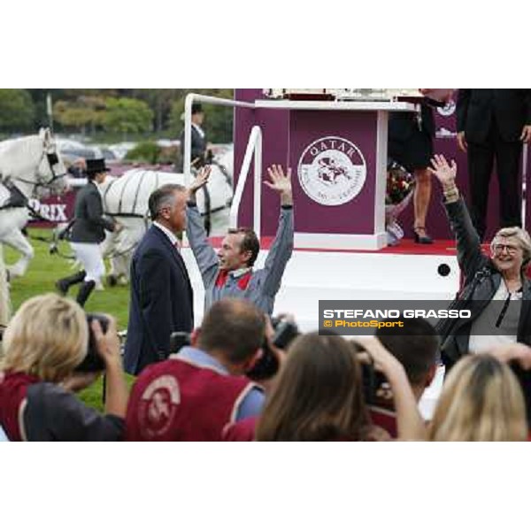 Thierry Jarnet and Treve win the Qatar Prix de l\'Arc de Triomphe Paris,Longchamp racecourse,6th oct,2013 ph.Stefano Grasso