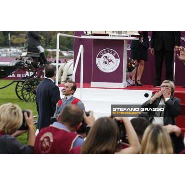 Thierry Jarnet and Treve win the Qatar Prix de l\'Arc de Triomphe Paris,Longchamp racecourse,6th oct,2013 ph.Stefano Grasso