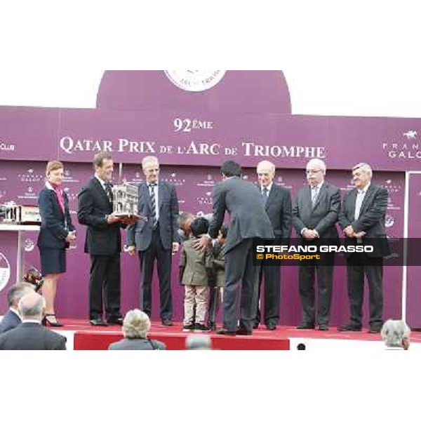 Thierry Jarnet and Treve win the Qatar Prix de l\'Arc de Triomphe Paris,Longchamp racecourse,6th oct,2013 ph.Stefano Grasso