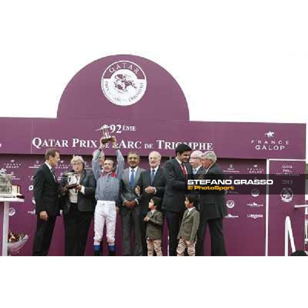 Thierry Jarnet and Treve win the Qatar Prix de l\'Arc de Triomphe Paris,Longchamp racecourse,6th oct,2013 ph.Stefano Grasso