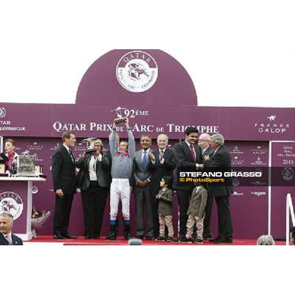 Thierry Jarnet and Treve win the Qatar Prix de l\'Arc de Triomphe Paris,Longchamp racecourse,6th oct,2013 ph.Stefano Grasso
