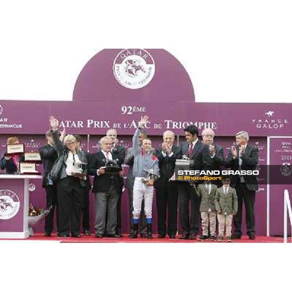 Thierry Jarnet and Treve win the Qatar Prix de l\'Arc de Triomphe Paris,Longchamp racecourse,6th oct,2013 ph.Stefano Grasso