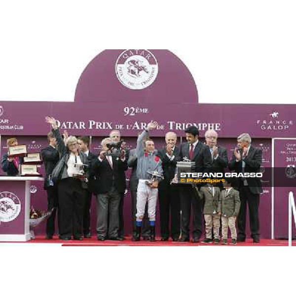 Thierry Jarnet and Treve win the Qatar Prix de l\'Arc de Triomphe Paris,Longchamp racecourse,6th oct,2013 ph.Stefano Grasso