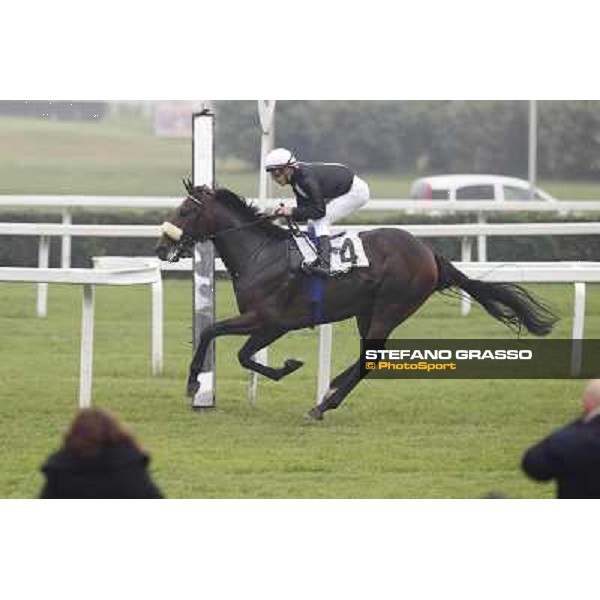 Cristian Demuro and Uniram win the Premio Maria Sacco Milano,San Siro racecourse,20th oct.2013 ph.Stefano Grasso