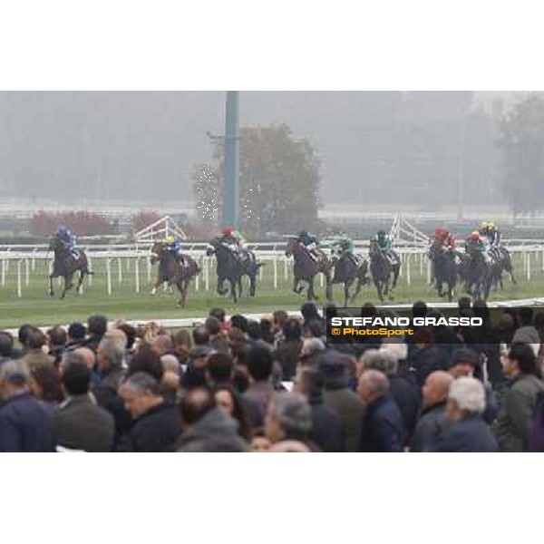 Carlo Fiocchi and Delrock win the Premio Carlo Porta Milano,San Siro racecourse,20th oct.2013 ph.Stefano Grasso