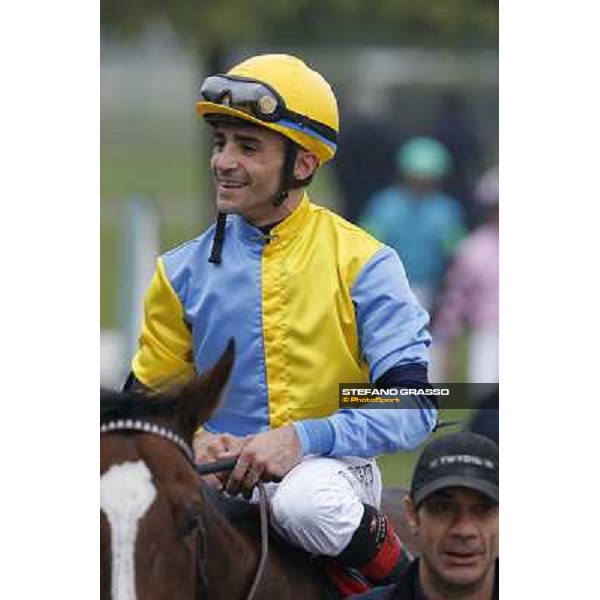 Dario Vargiu and Ombrage after winning the Premio Dormello Milano,San Siro racecourse,20th oct.2013 ph.Stefano Grasso