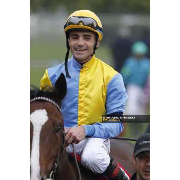 Dario Vargiu and Ombrage after winning the Premio Dormello Milano,San Siro racecourse,20th oct.2013 ph.Stefano Grasso