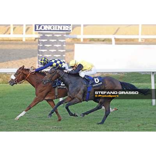 Fabio Branca on Charity Line wins the Gran Premio Longines Lydia Tesio beating Cristian Demuro with Path Wind Rome, Capannelle racecourse,27th oct.2013 ph.Stefano Grasso