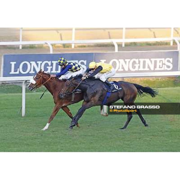 Fabio Branca on Charity Line wins the Gran Premio Longines Lydia Tesio beating Cristian Demuro with Path Wind Rome, Capannelle racecourse,27th oct.2013 ph.Stefano Grasso