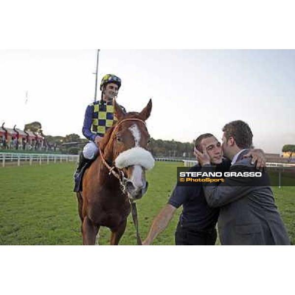 Fabio Branca,Stefano Bottti and Charity Line after winning the Gran Premio Longines Lydia Tesio Rome, Capannelle racecourse,27th oct.2013 ph.Stefano Grasso
