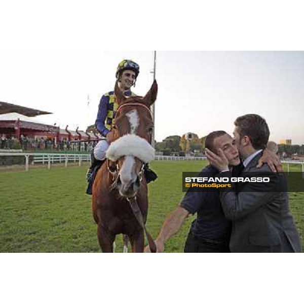 Fabio Branca,Stefano Bottti and Charity Line after winning the Gran Premio Longines Lydia Tesio Rome, Capannelle racecourse,27th oct.2013 ph.Stefano Grasso