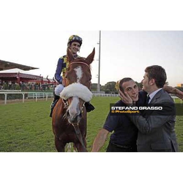 Fabio Branca,Stefano Bottti and Charity Line after winning the Gran Premio Longines Lydia Tesio Rome, Capannelle racecourse,27th oct.2013 ph.Stefano Grasso