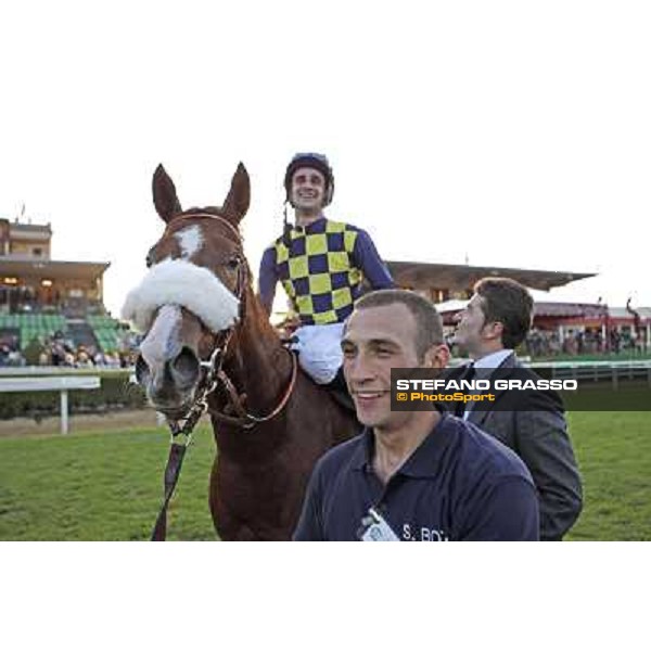 Fabio Branca,Stefano Bottti and Charity Line after winning the Gran Premio Longines Lydia Tesio Rome, Capannelle racecourse,27th oct.2013 ph.Stefano Grasso