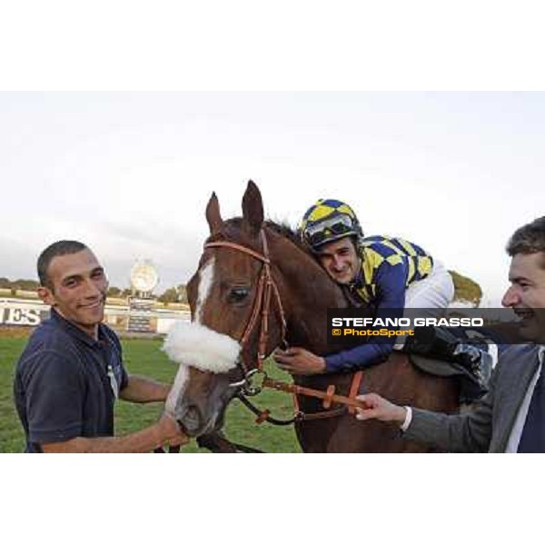 Fabio Branca,Stefano Bottti and Charity Line after winning the Gran Premio Longines Lydia Tesio Rome, Capannelle racecourse,27th oct.2013 ph.Stefano Grasso