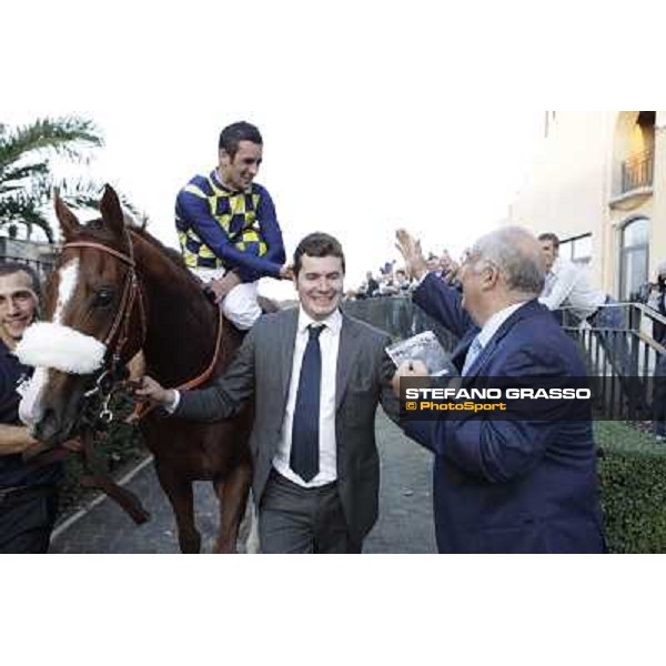 Fabio Branca,Stefano Bottti,Felice Villa and Charity Line after winning the Gran Premio Longines Lydia Tesio Rome, Capannelle racecourse,27th oct.2013 ph.Stefano Grasso