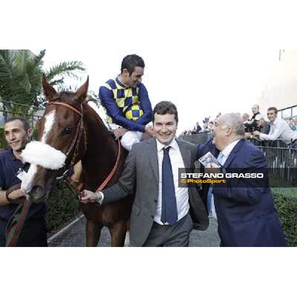 Fabio Branca,Stefano Bottti,Felice Villa and Charity Line after winning the Gran Premio Longines Lydia Tesio Rome, Capannelle racecourse,27th oct.2013 ph.Stefano Grasso